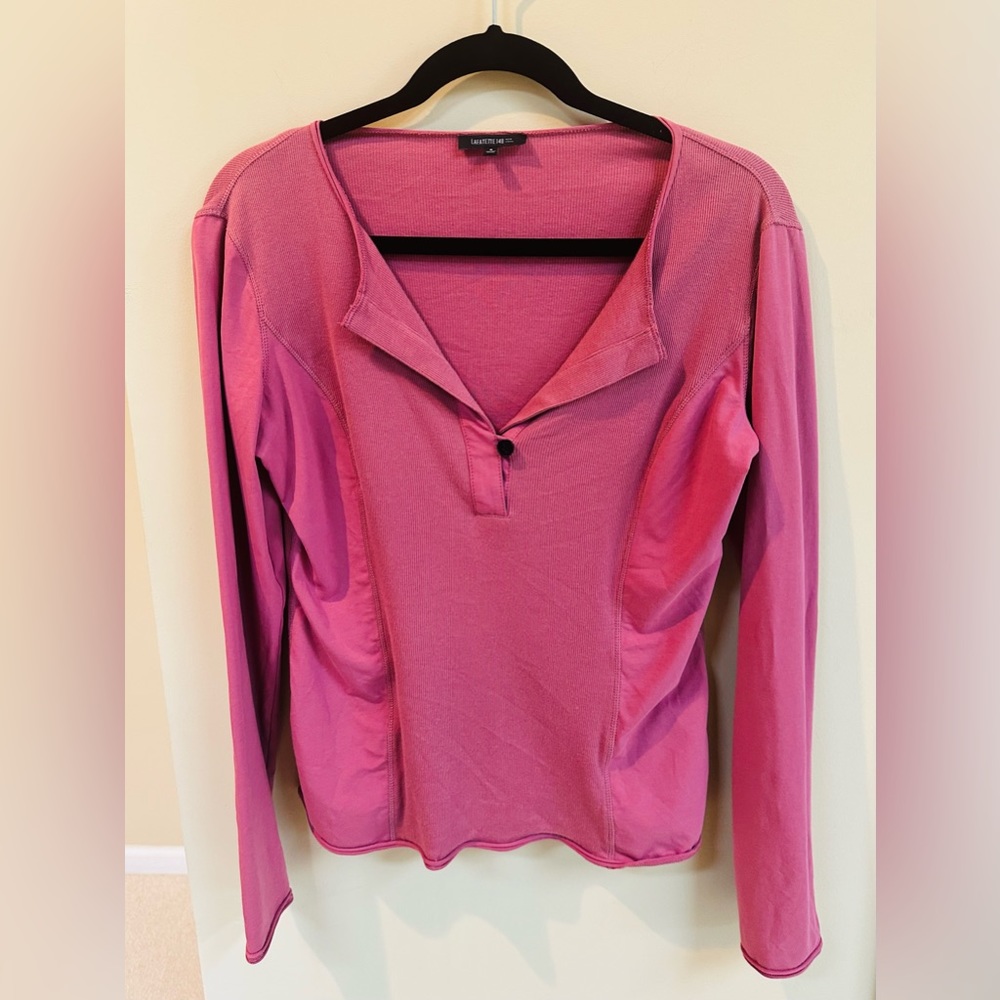Lafayette 148 New York Long Sleeve V Neck Top size S